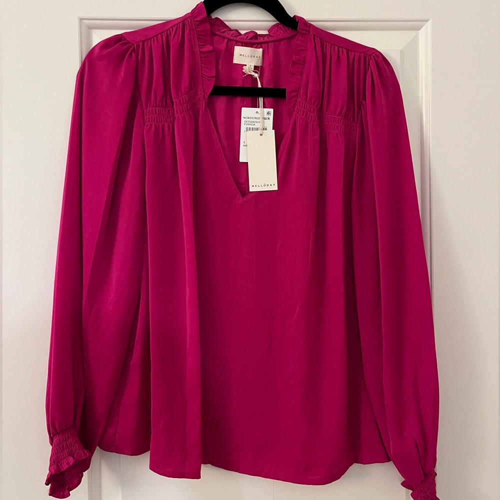 MELLODAY Fuchsia Blouse